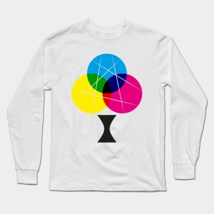 CMYK Colour Scratch Tree Long Sleeve T-Shirt